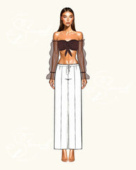 Top Corazón - Puffed Long Sheer Sleeves