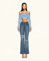 Top Destino - Puffed Long Sheer Sleeves