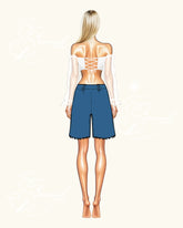 Top Enlace - Puffed Long Sheer Sleeves