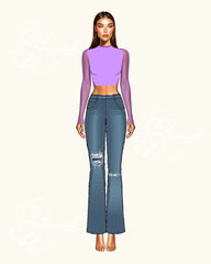 Top Luna - Long Sheer Sleeves