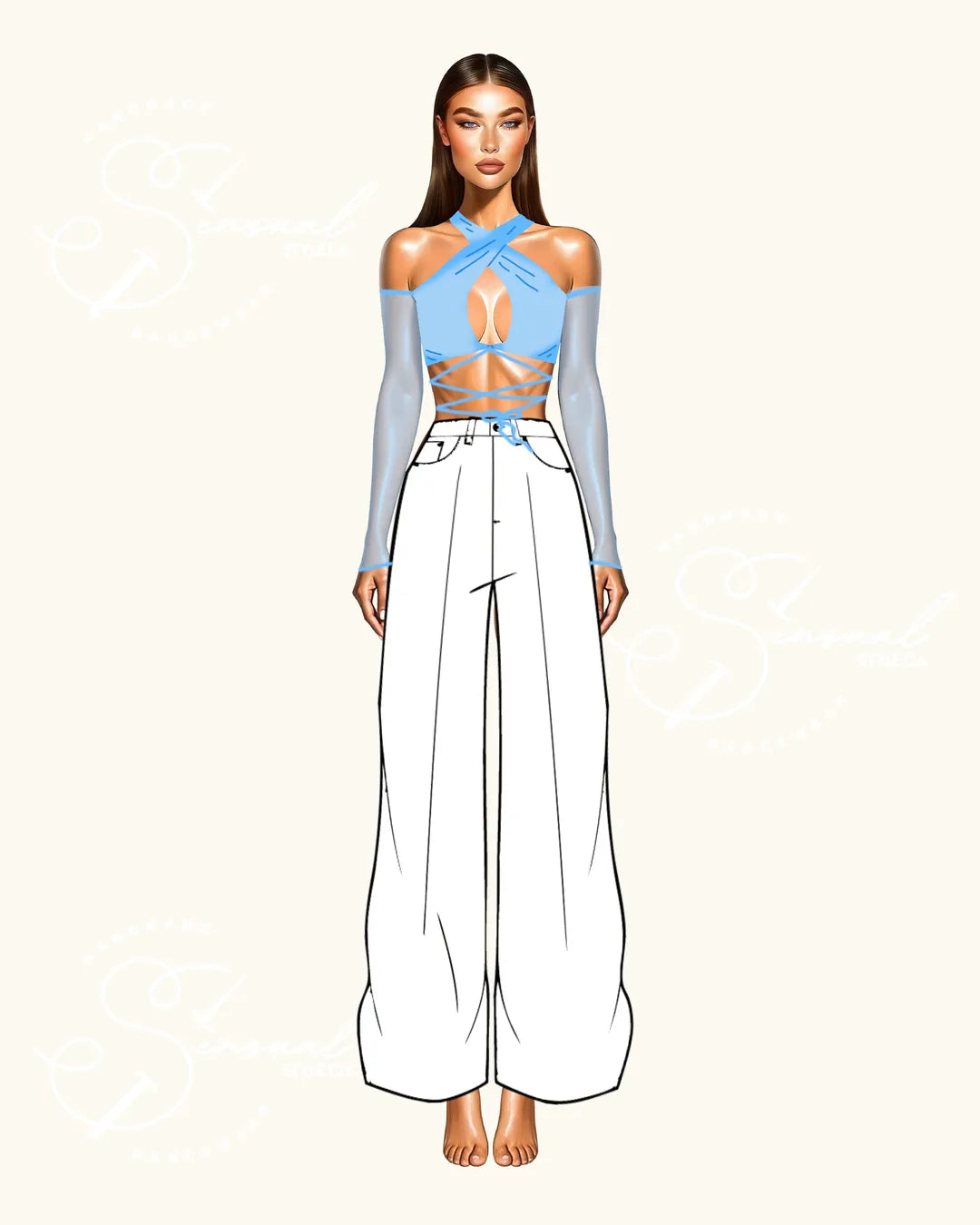 Top Abrazo - Long Sheer Sleeves