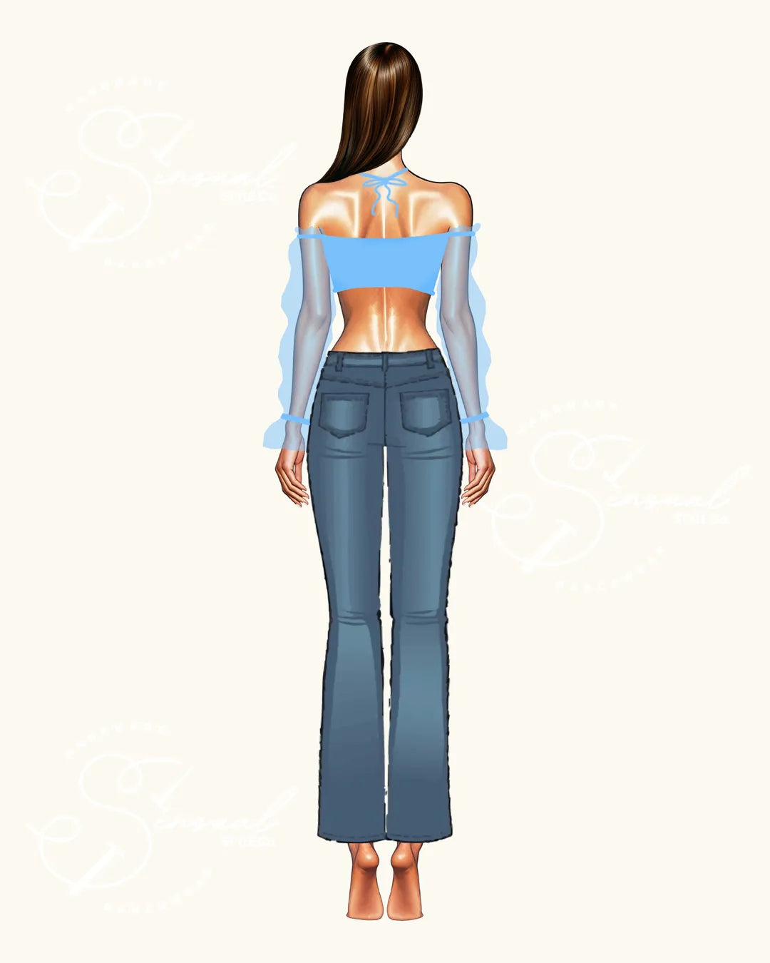 Top Destino - Puffed Long Sheer Sleeves