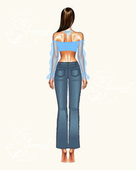 Top Destino - Puffed Long Sheer Sleeves