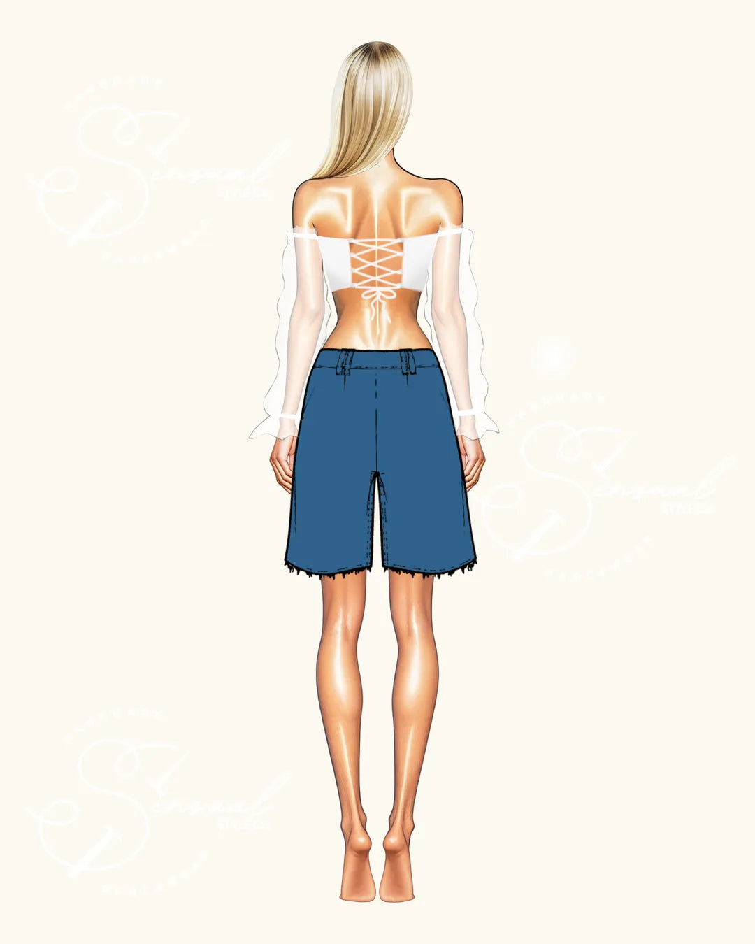 Top Enlace - Puffed Long Sheer Sleeves