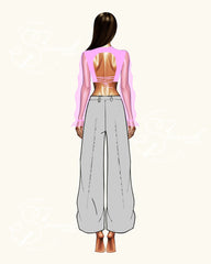 Top Luna - Long Sheer Puffed Sleeves