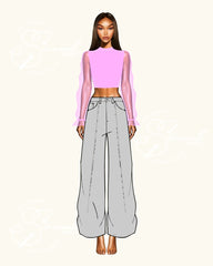 Top Luna - Long Sheer Puffed Sleeves